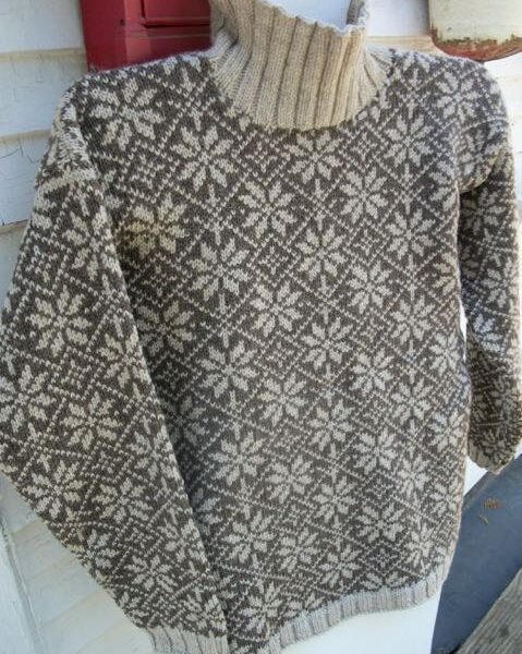 Wool turtleneck pullover fair isle