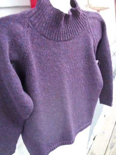 Mid Weight Wool Raglan Sleeve Turtle Neck