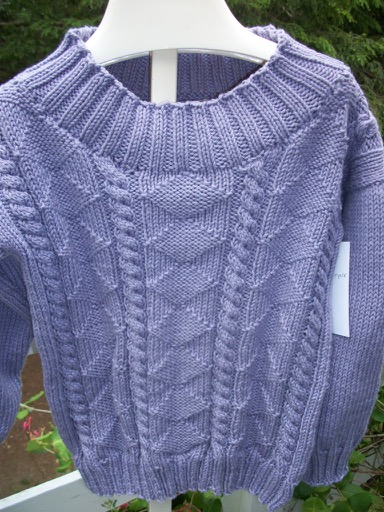 Girl's Cotton Cabled Crew neck