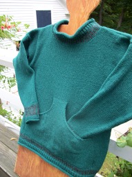 Wool Mock T-neck pullover with pocket