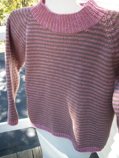 Mid Weight Wool Striped Raglan Pullover