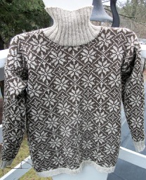 Men's Mid Weight Wool Star Pattern Turtleneck Pullover